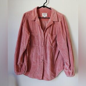 American Eagle Outfitters Pink Corduroy Shirt